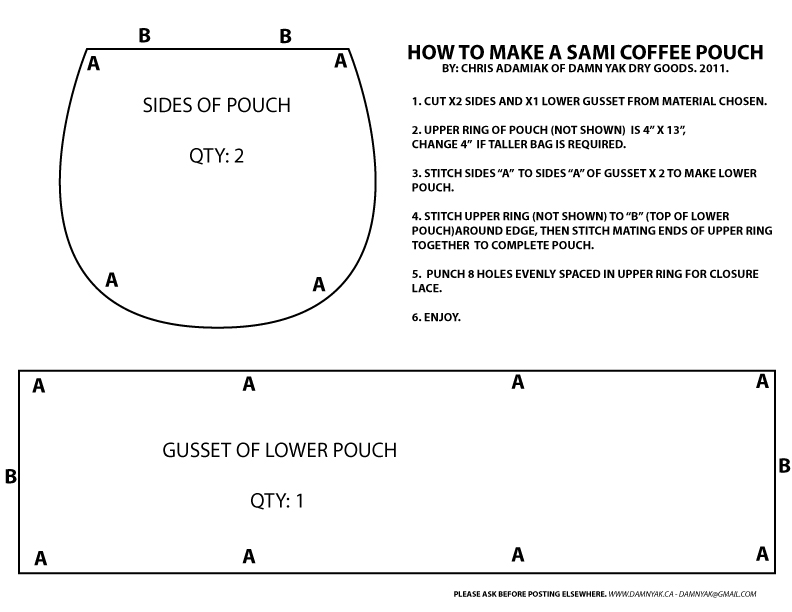 Damn Yak Dry Goods Co. Sami Style Coffee Pouch.