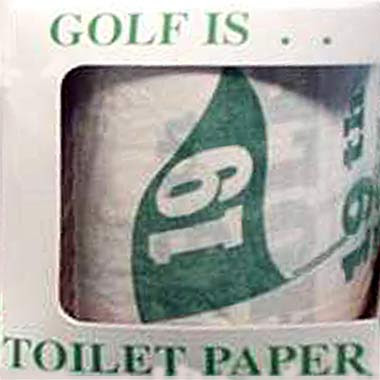Funny toilet golf king of the throne room golfing custom printed paper roll for a clubhouse restroom