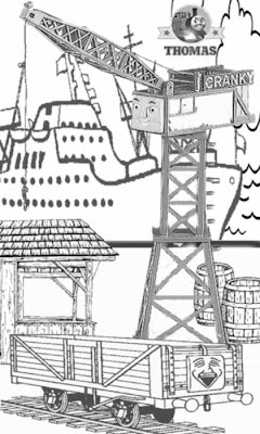 Printable arts and crafts free online coloring characters Thomas the tank engine cranky the crane