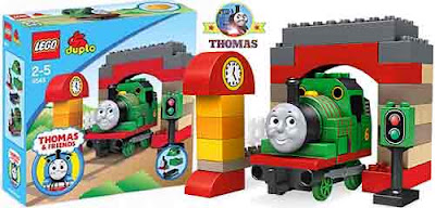 Pre K Children adore learning with Percy the green engine Tomas LEGO Duplo Percy at the Sheds 5543