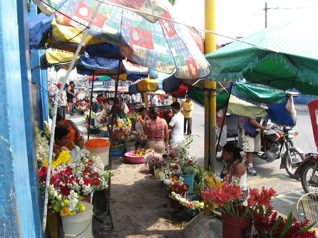 Flower sellers outside of main gate