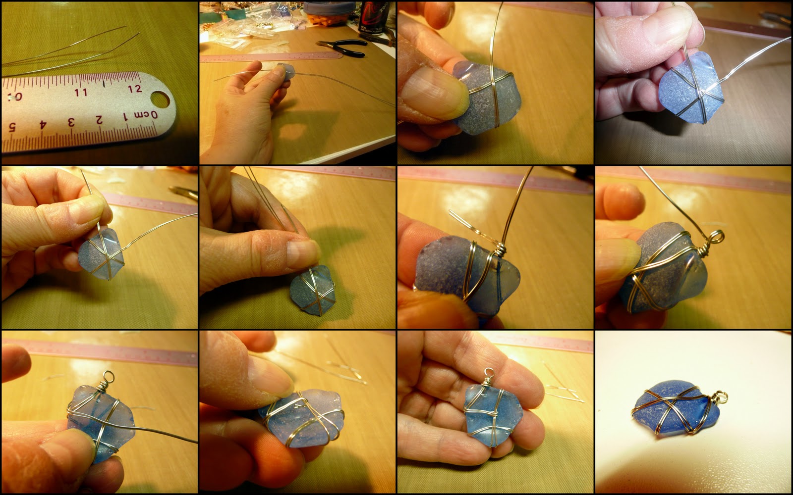 Dana's Jewelry Design Picture Tutorial Wrapped Beach Glass