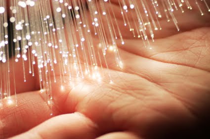 Fiber optic strands testing their brilliance