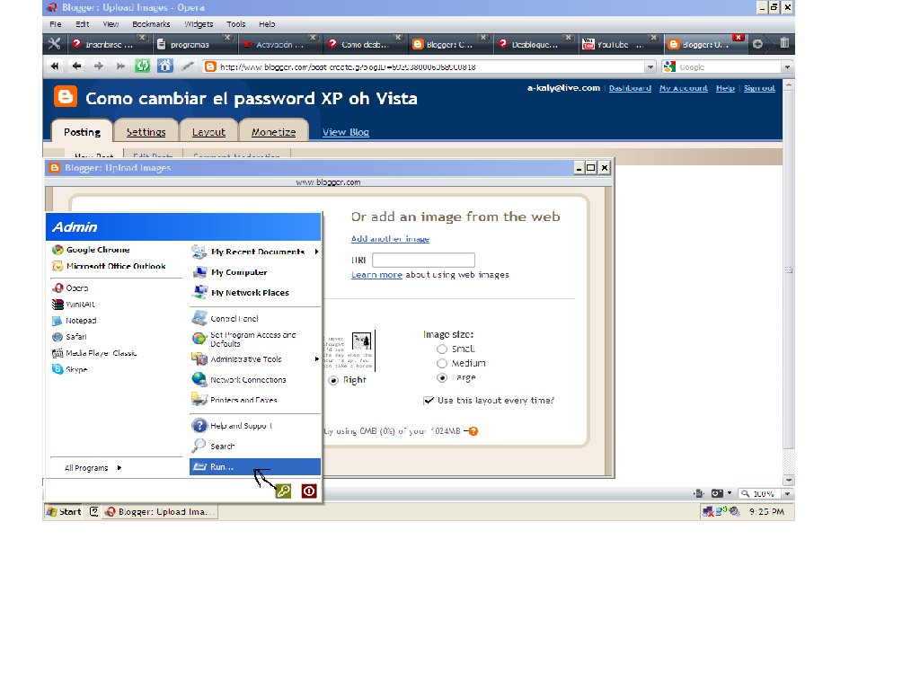How to change password in windows xp