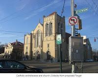 Sacred Heart Church, 2 blocks from proposed Target Sacred Heart Church, 2 blocks from proposed Target