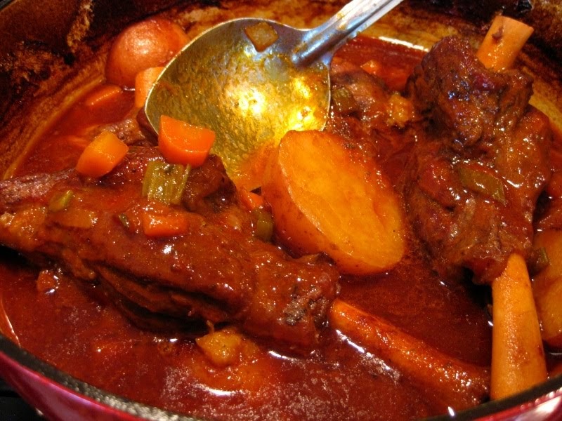Red, White and Food Guinness Braised Lamb Shanks