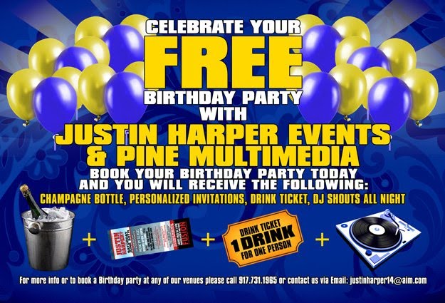 Free birthday party @ element, bb kings or rebel let me know if your interested call 917-731-1965 i