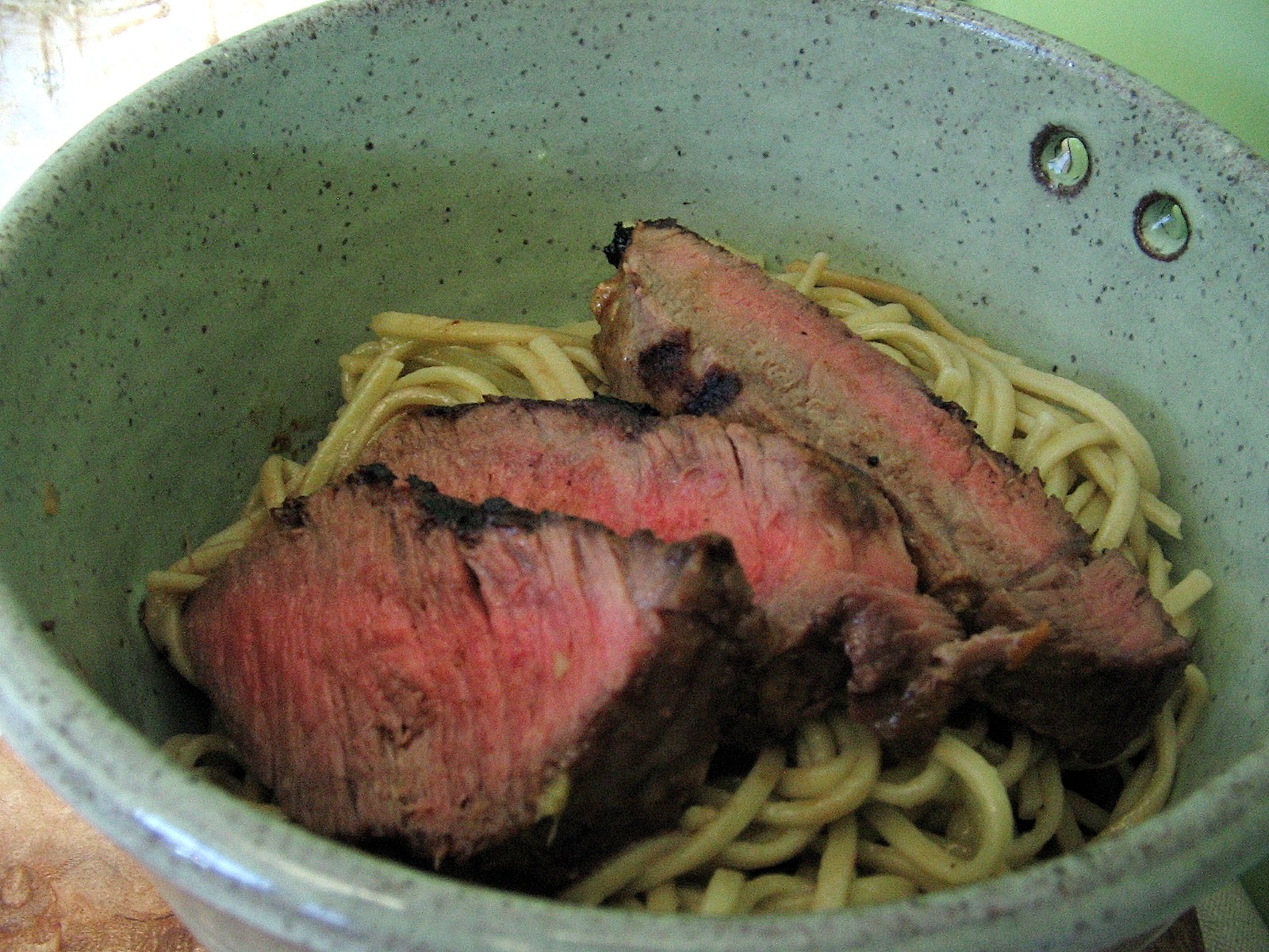 Arctic Garden Studio Tahini Crusted Sirloin Steak with Green Tea Soba