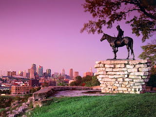 Scout Sculpture, Kansas City, Missouri Landmarks Stock Images