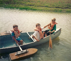 Children Paddling on Maine Pond