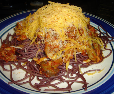 the marinara sauce on top.