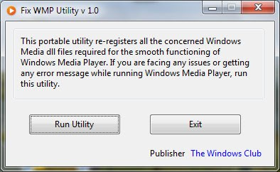Download besplatni programi Fix WMP Utility - ispravite Windows Media Player Download besplatni programi Fix WMP Utility - ispravite Windows Media Player
