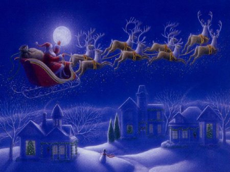 Djed Mraz putuje na saonicama za Božić