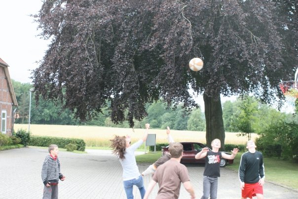 B-ball with kids at Mission Fest