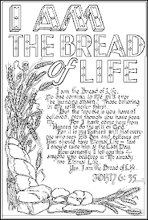 I am the bread of life Jesus verse coloring page download for free Christian religious pictures and inspirational verse images
