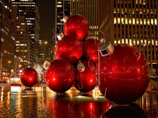 Christmas Giant Baubles tree at street hot pic