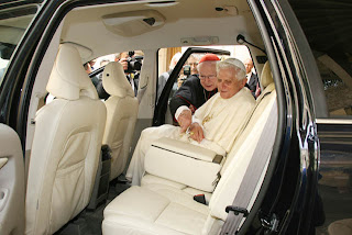 Pope Benedict entering into the car in Vatican city sexy pic