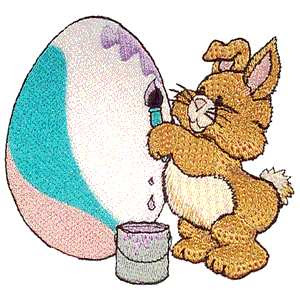 Easter painting bunny making hole to the egg sexy image