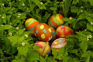 The hidden Easter Eggs in small trees and plants during Easter Egg hunt funny bunny hot image