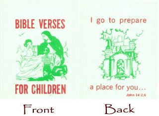 Bible Verses for children with green colored Children and jesus front and back cover pages with John 14 26 Bible verse I go to prepare a place for you gallery
