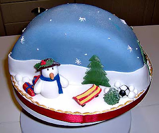 Christmas cake in cool ice hills and christmas tree on it(on the cake)sexy pic