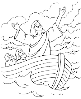 Jesus Christ calming the sea storm by praying god coloring page hq(hd) wallpaper