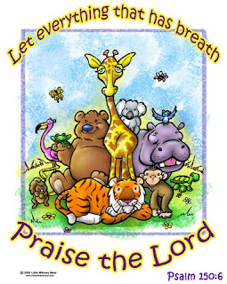 Let everything that has breath Priase the lord Pslam 150 :6 verse little children comic book cover page picture