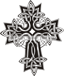 Celtic Cross clipart patterns with black and white colors picture