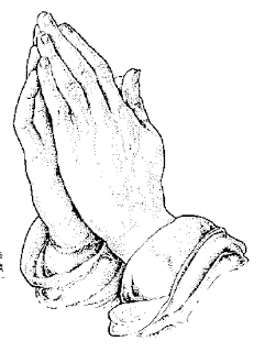 Praying hands of Christian religious coloring page picture