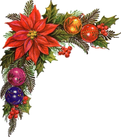 shining baubles and beautiful flowers decorated on Christmas wreath Christian photo free download