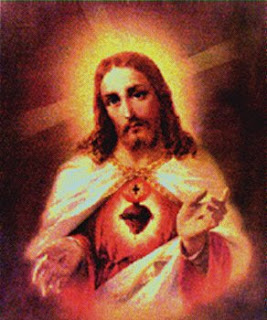sacred heart picture of Jesus with bright light and heart with cross background free religious photos of bible and coloring pages download