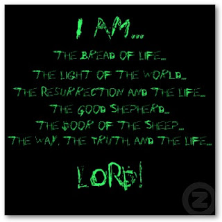 I ams of Jesus in black background and green letters image free download religious photos