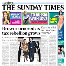 London, Sunday 20 April 2008: Sunday Times front page