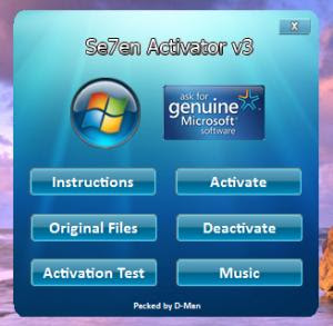 Se7en Activator V3 Windows 7 Build 7601 RTM Activator.rar