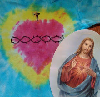 Finished Tie-Dye Sacred Heart Shirt
