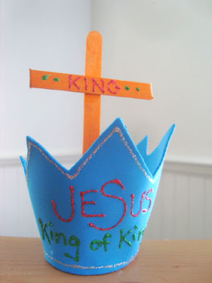 Blue foam crown and cross