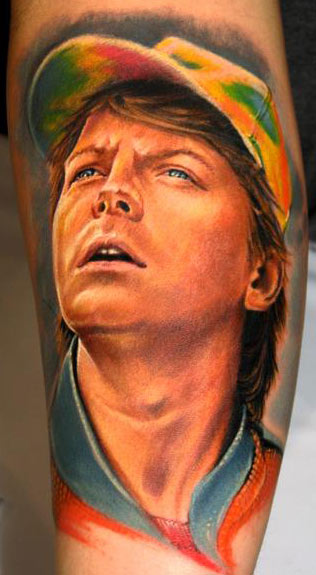 Nice Tattoo of Marty McFly