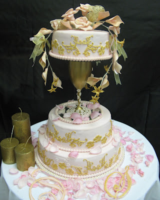 Threetier Wedding Cake Pink Gold Theme January 2008
