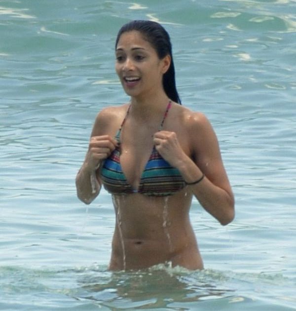 Bollywood Extraordinary: Nicole Scherzinger in bikini in beach enjoting her...