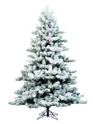 flocked artificial christmas trees