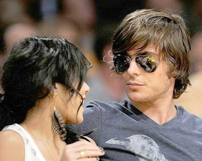 Vanessa Hudgens and Zac Efron The Lakers Game Pictures
