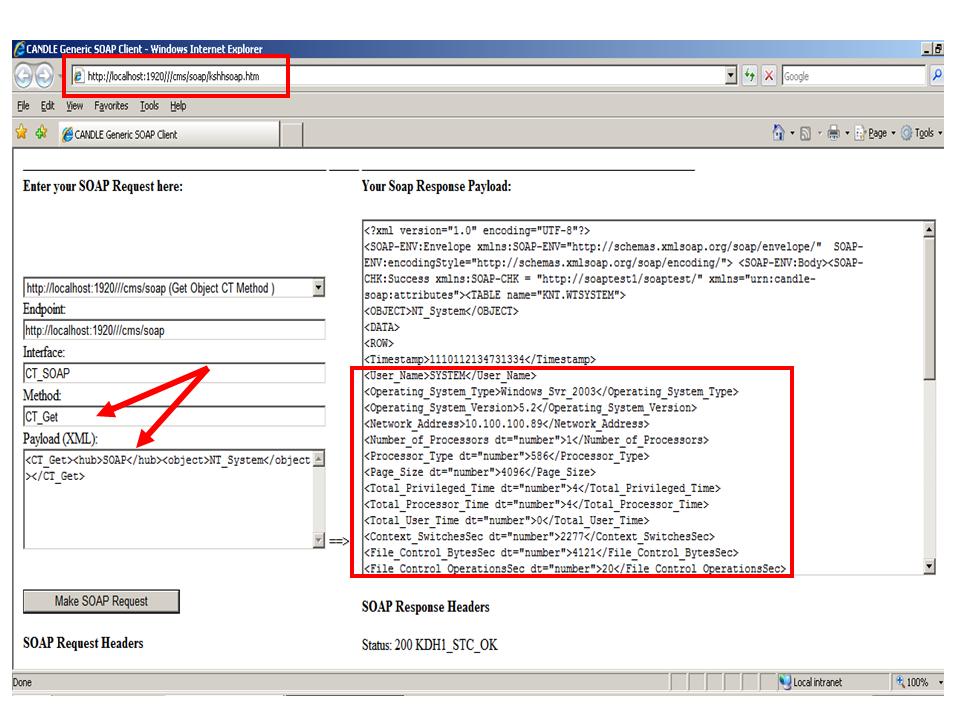 Tivoli With A z SOAP example The CT_GET method