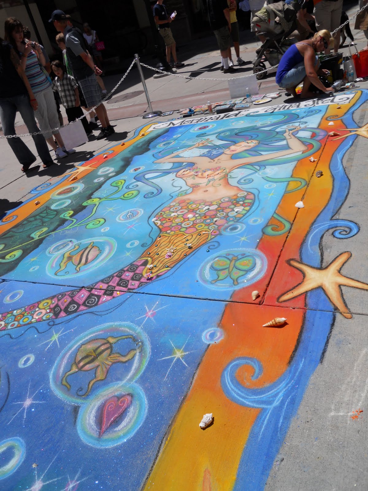 Four Turtle Racers Sidewalk Chalk Art Festival