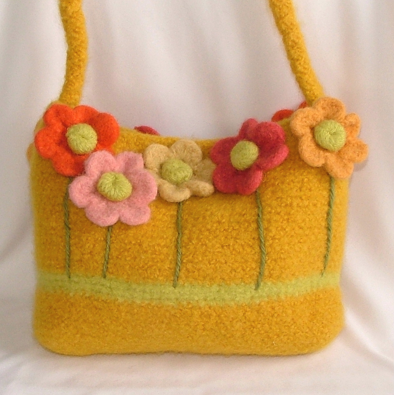 Felted wool crocheted purses Yen4Yarn