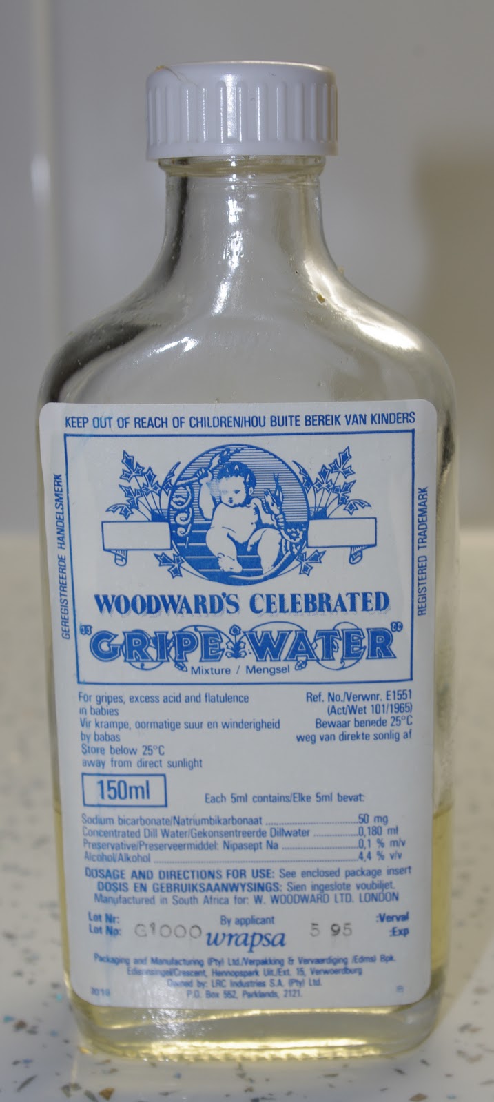 I have just found a bottle of Woodward's Celebrated Gripe Water that I