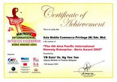 Certificate Of Achivement (Keris Award 2005)