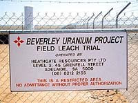 Beverley Mine Site Terrorist Sign