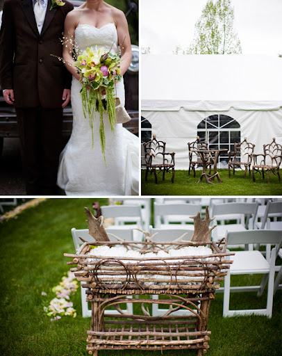 antler decor at wedding