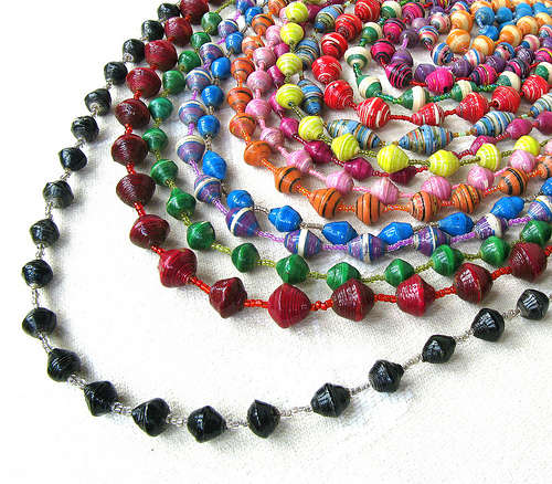 rolled paper beads