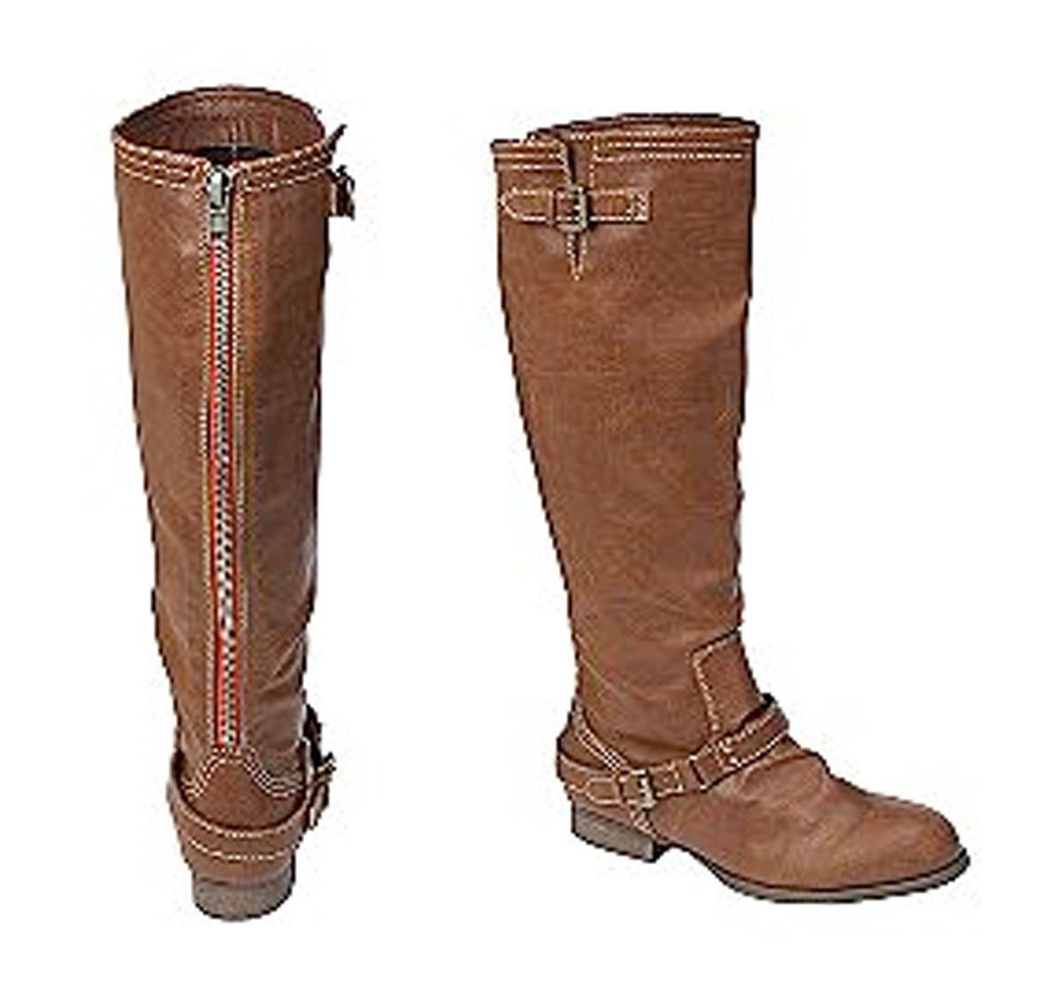 Boot Detailing Red Zippers Making Macy
